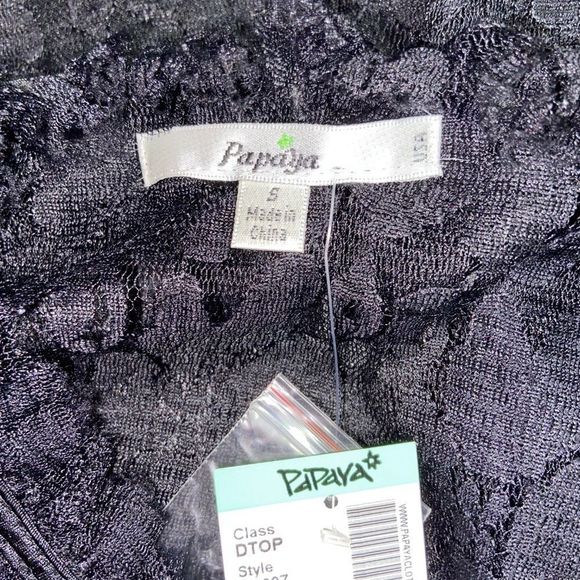 NWT Black Lace Peplum Top - Picture 4 of 6